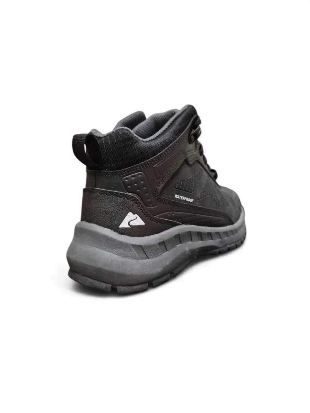 Ozark Trail Tech Hiking Boots Men's Size 6 Waterproof Leather Mesh Lace-up Black